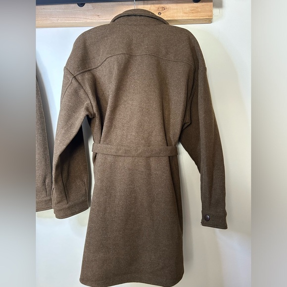 NWT OAT NEW YORK BUTTON-UP SHACKET WITH WAIST TIE - Picture 2 of 6